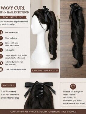 Wavy Curl Clip-In Ponytail Hair Extension
